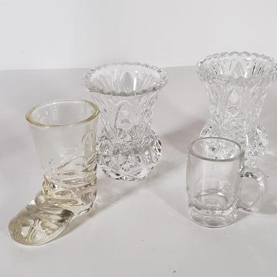 LOT 167D: Collection of Trinkets & Glassware with Imperial Elephant Handled Mug, US Glass Toothpick Holder, Tile, Pottery & More