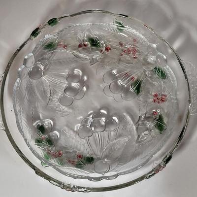 LOT 178G: Collection of Vintage Christmas Platters and Glass Dishes