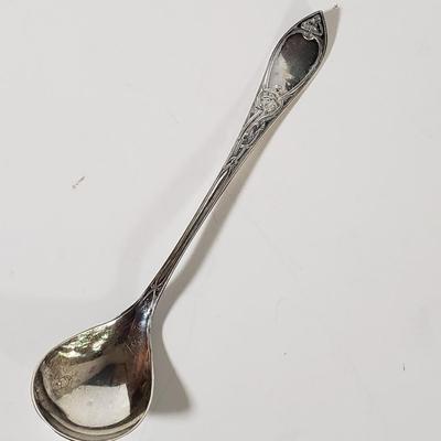 LOT 169D: Silver Plated Metal English Breakfast Caddy with Collection of Spoons