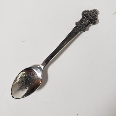 LOT 169D: Silver Plated Metal English Breakfast Caddy with Collection of Spoons