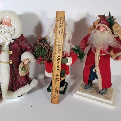LOT 170F: Framed Santa/Sunkist Print with Collection of Santas