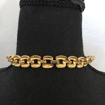 Monet, flat cable, chain link, necklace, chunky braided textured, links, gold tone, plated vintage Monet excellent condition