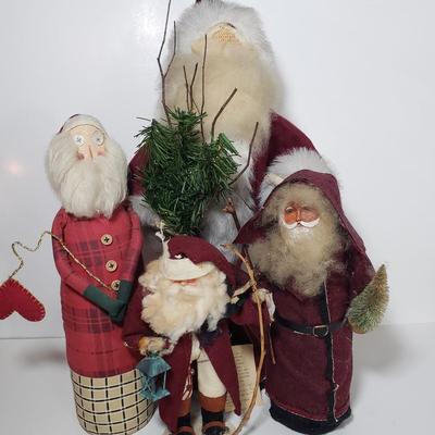 LOT 172F: Collection of Rustic & Woodland Santas-Some Artist Signed
