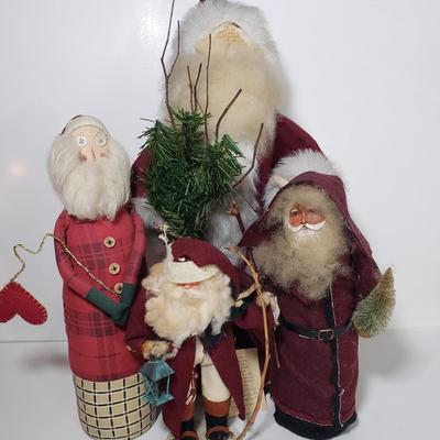 LOT 172F: Collection of Rustic & Woodland Santas-Some Artist Signed