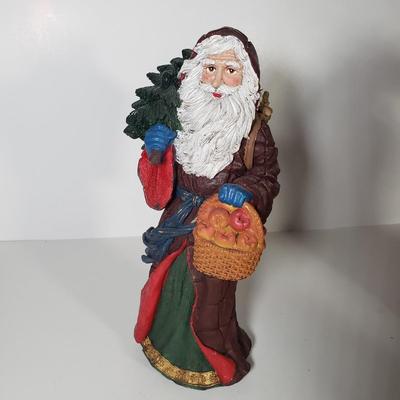 LOT 173F: Framed Art by Carol J Endres with Collection of Santas