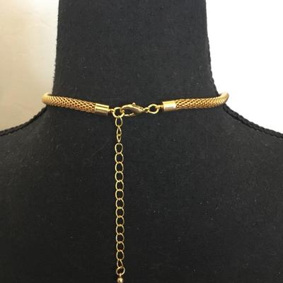 Christian Siriano Gold tone, message, pave, rhinestone, crystal snake, choker necklace