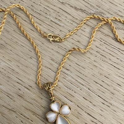 Vintage Gold, town Safari, chain necklace, and vintage cross gold tone pendant