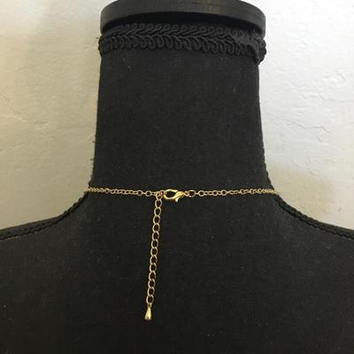 Very nice gold tone triangle statement necklace
