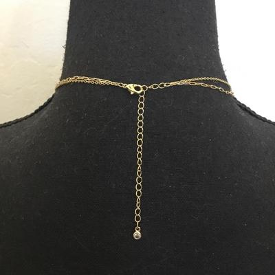 Cute Gold, toned A, heart charm, multi layered dainty necklace