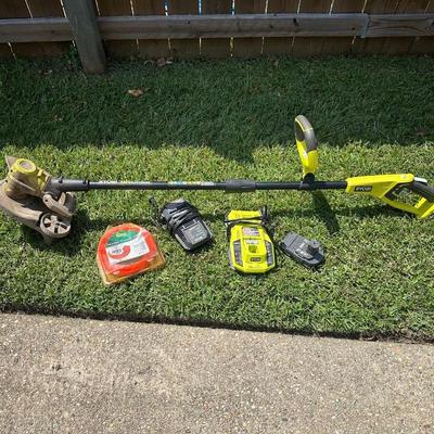 Ryobi 18V Cordless String Trimmer with Battery, Charger & Extra Line