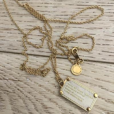 Vintage Marc by Marc Jacobs, gold tone, supply tag, pendant necklace