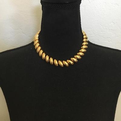 Vintage Napier, gold, plated, choker necklace, Cleopatra style vintage, Napier jewelry