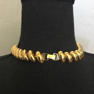 Vintage Napier, gold, plated, choker necklace, Cleopatra style vintage, Napier jewelry