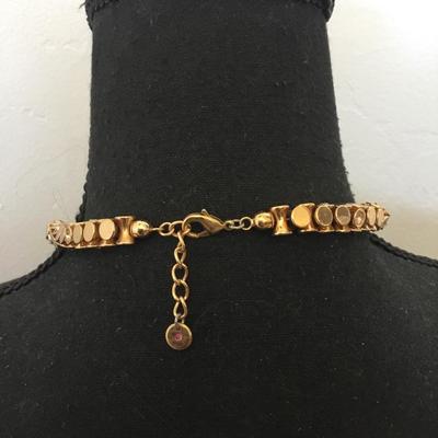 Beautiful gold tone Rainstone snake, chain collar necklace. Very nice.