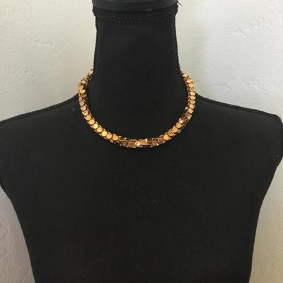 Beautiful gold tone Rainstone snake, chain collar necklace. Very nice.