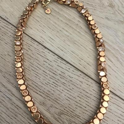 Beautiful gold tone Rainstone snake, chain collar necklace. Very nice.
