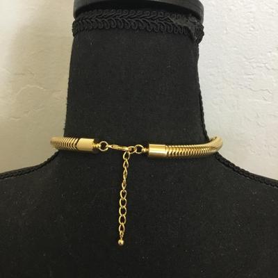 Gold tone, snake, chain collar, choker necklace very cute