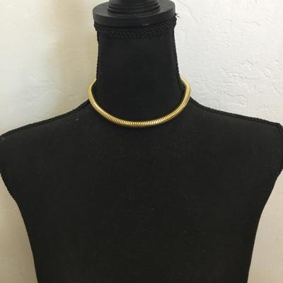 Gold tone, snake, chain collar, choker necklace very cute