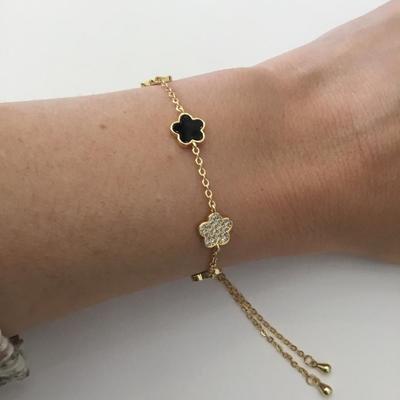 Super cute very nice slider bracelet crystal rhinestone, gold tone