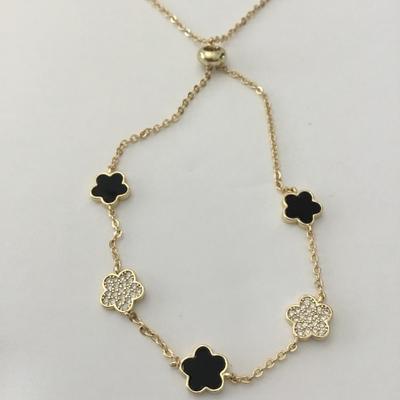Super cute very nice slider bracelet crystal rhinestone, gold tone