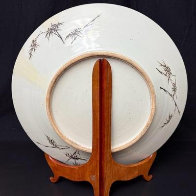 Large Antique Chinese Porcelain Plate with Dragon