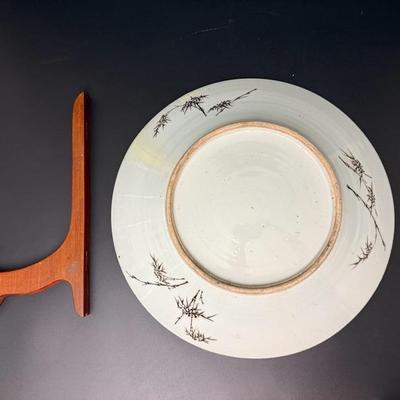 Large Antique Chinese Porcelain Plate with Dragon