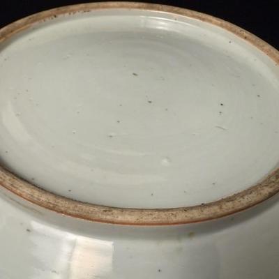 Large Antique Chinese Porcelain Plate with Dragon