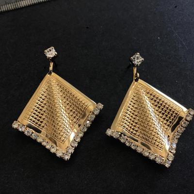 Gold and Rhinestone Earrings