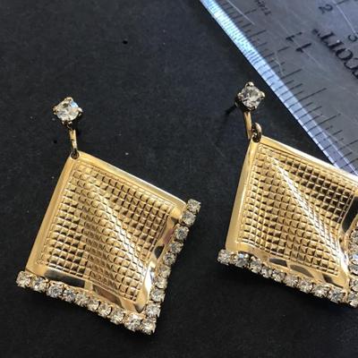 Gold and Rhinestone Earrings