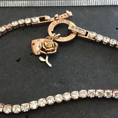 Dainty Rhinestone Tennis Bracelet with Charms