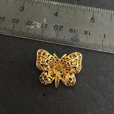 Rhinestone Butterfly Brooch