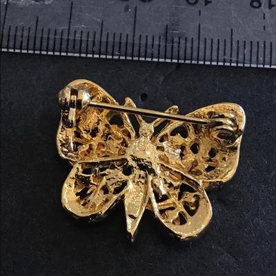 Rhinestone Butterfly Brooch