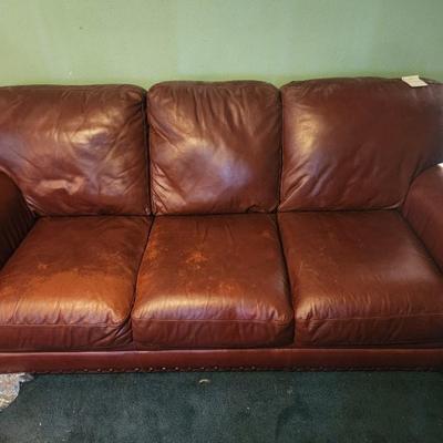 Reddish brown Leather Couch