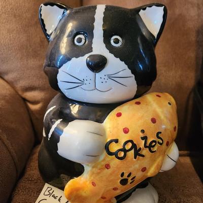 Black & White Cat Cookie Jar