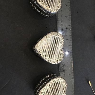 3 Silver Tine Heart Trinket Boxs