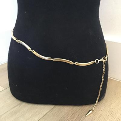 Vintage gold tone waist chain belt