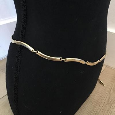 Vintage gold tone waist chain belt