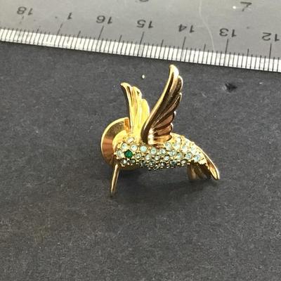 Vintage Marked Hummingbird Lapel pin