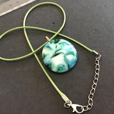 Glass Pendant with Cord Chain