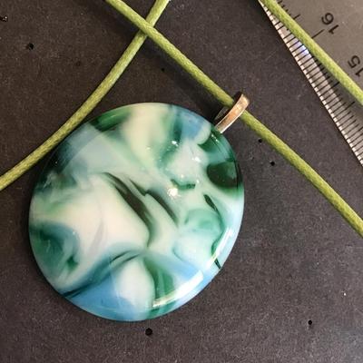 Glass Pendant with Cord Chain