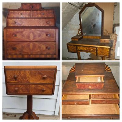 LOT 1: 6 Drawer Dresser, Vanity, and Nightstand