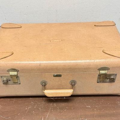 Sale Photo Thumbnail #740: Some wear marks on the outside and a liquid stain on the inside, handle is in great shape and latches work as expected. No Keys. Size is approx. 21" x 14" x 8".