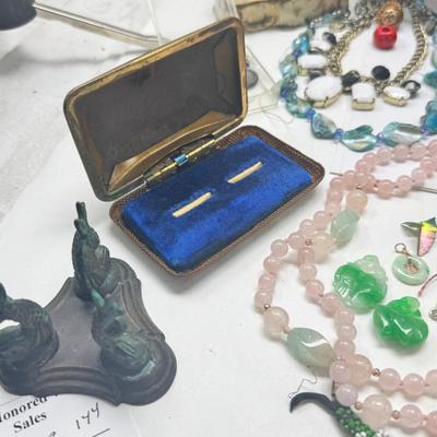 Costume jewelry, cameo belt and jewelry boxes