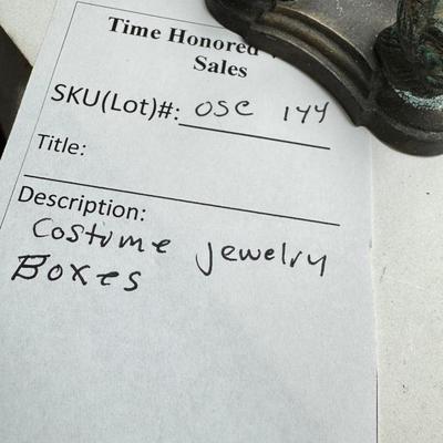 Costume jewelry, cameo belt and jewelry boxes
