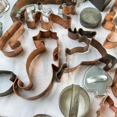 Copper and Aluminum cookie cutter, Large mixing bowl, Strawberry cookie jar