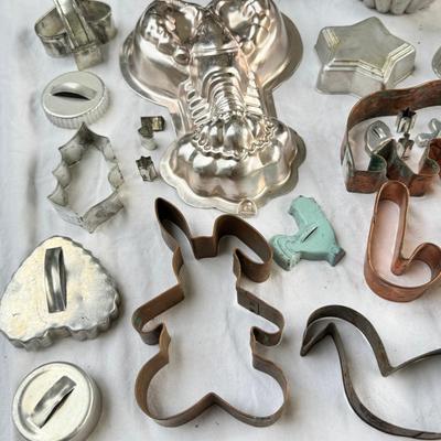 Copper and Aluminum cookie cutter, Large mixing bowl, Strawberry cookie jar