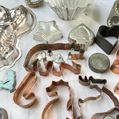 Copper and Aluminum cookie cutter, Large mixing bowl, Strawberry cookie jar