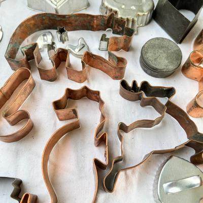 Copper and Aluminum cookie cutter, Large mixing bowl, Strawberry cookie jar