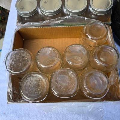 Brand new sealed canning jars - and a partial box with enamel canning pot
