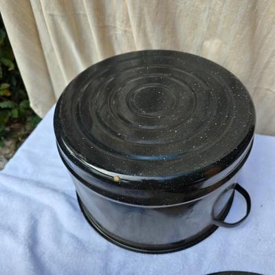 Brand new sealed canning jars - and a partial box with enamel canning pot